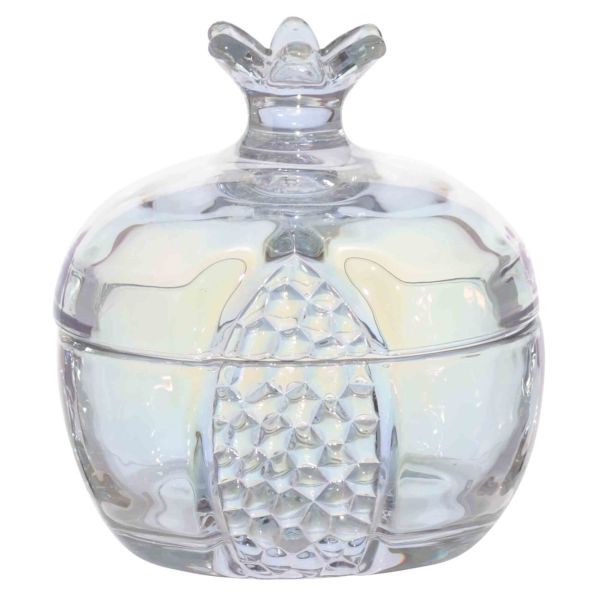 Candy bowl, 11x10 cm, glass, mother of pearl, Garnet, Polar lights